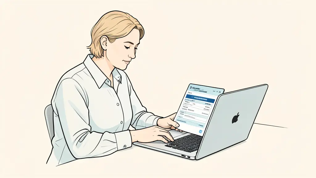 trader reviewing an identity verification form, payout schedule and payment confirmation on a laptop
