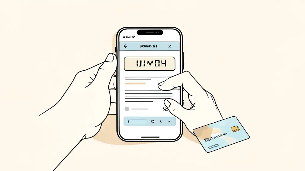 person inspecting a suspicious checkout page, smartphone showing a countdown timer, bank card kept aside